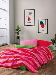 L'essentiel linge de maison Cherie - Verde, Rosa y Fucsia, Doble